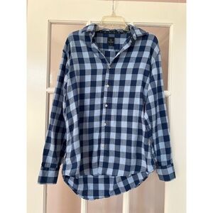 TailorByrd Blue Plaid Long Sleeve Button Up Shirt